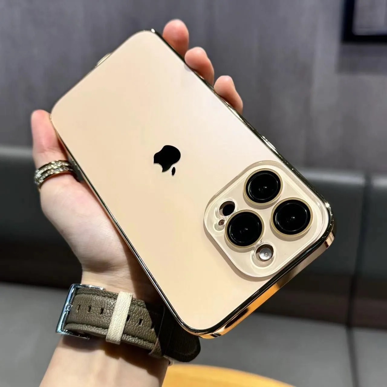 iPhone 16, 15, 14, 13, 12 Pro/Pro MAX Electroplated bezels Nano backplate Premium Quality Phone Case With Camera Lens Protector - Combine Style and Protection for Precious Device