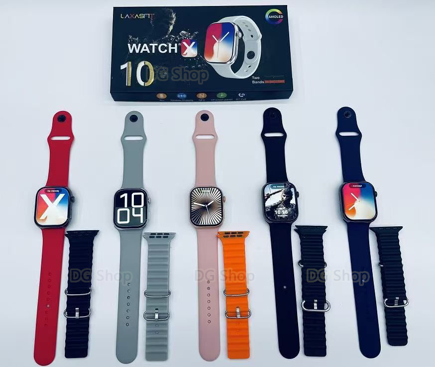 Watch X Laxasfit Double Strap Smart Watch 2.29 Inch AMOLED Display Bluetooth Call Wireless Charging Smart Watch